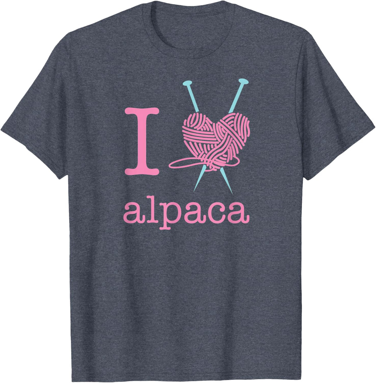 Knitting Gifts for Knitters: I Love Alpaca Yarn T-Shirt - Heather Blue