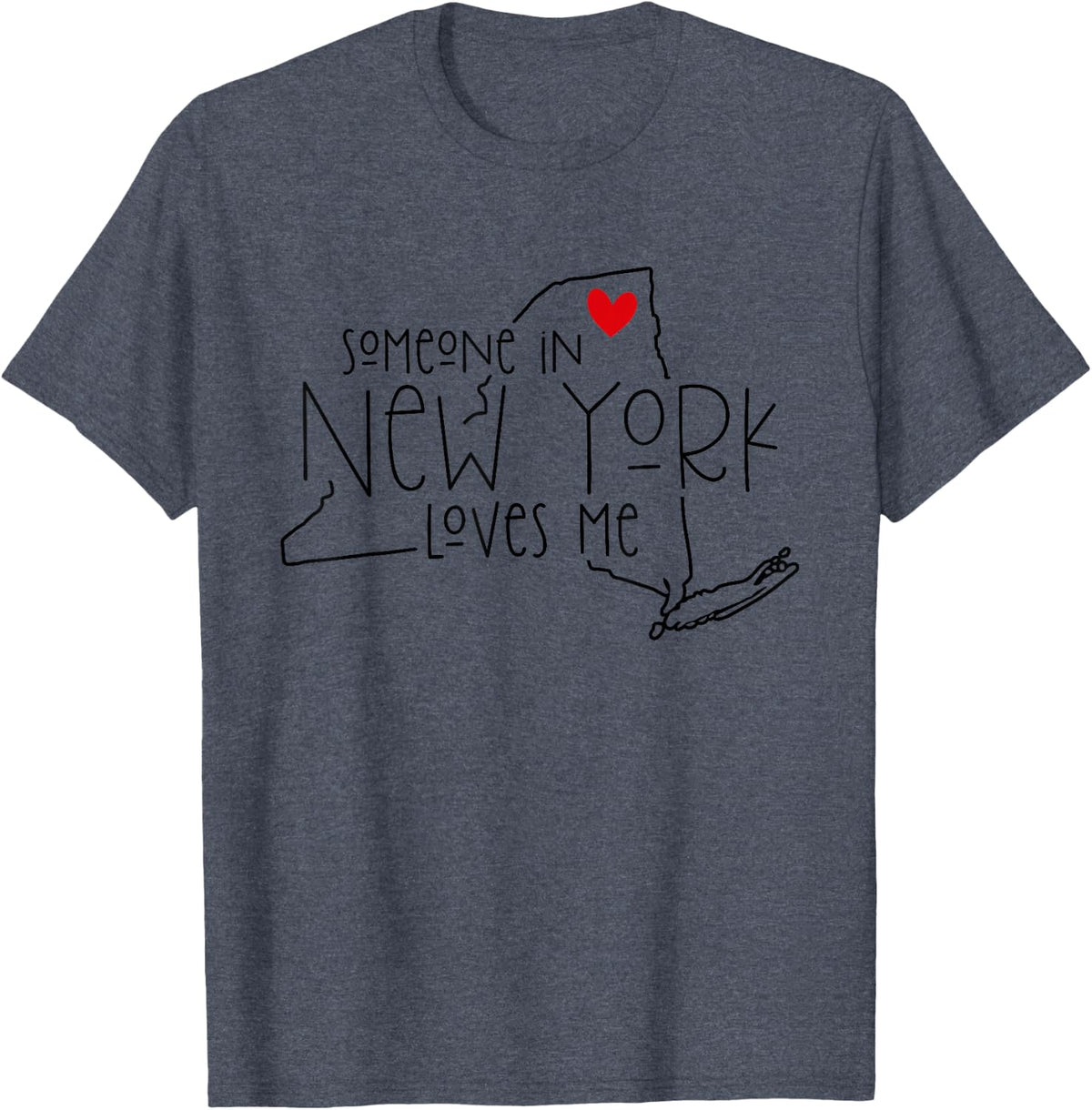 Someone In New York Loves Me Funny Valentine Girls Womens T-Shirt - Heather Blue