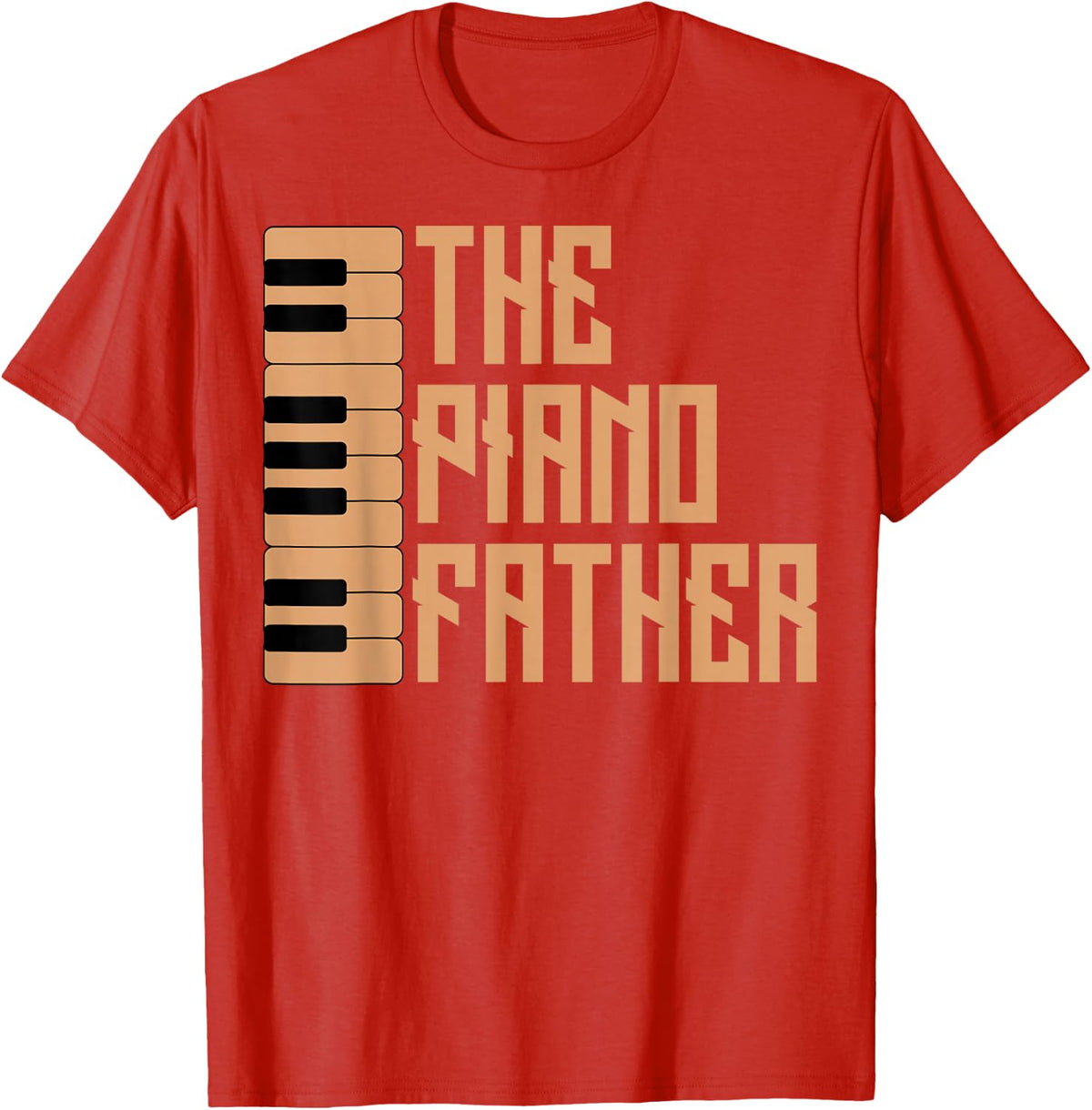 The Piano Father - Funny Pianist Dad Fathers Day T-Shirt - Red