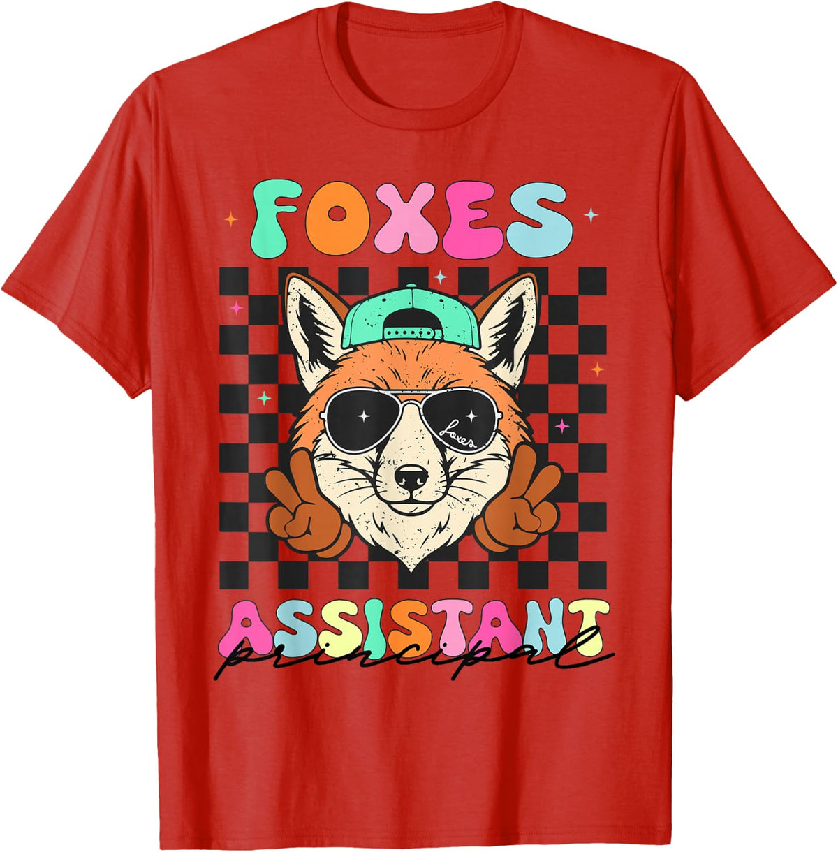 Foxes School Assistant Principal Appreciation Women Cute T-Shirt - Red