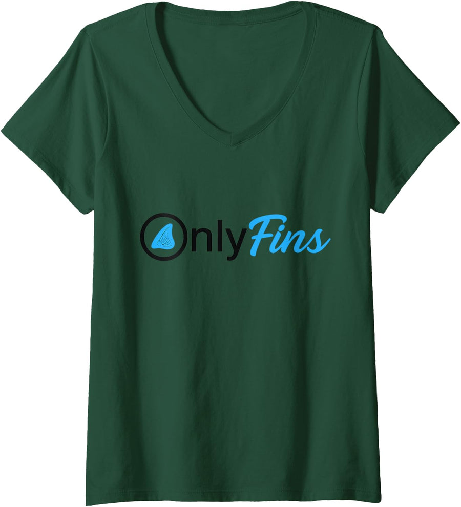 Women's Only Adipose Fins Funny Bass Salmon and Steelhead Fishing V-Neck T-Shirt - Dark Green