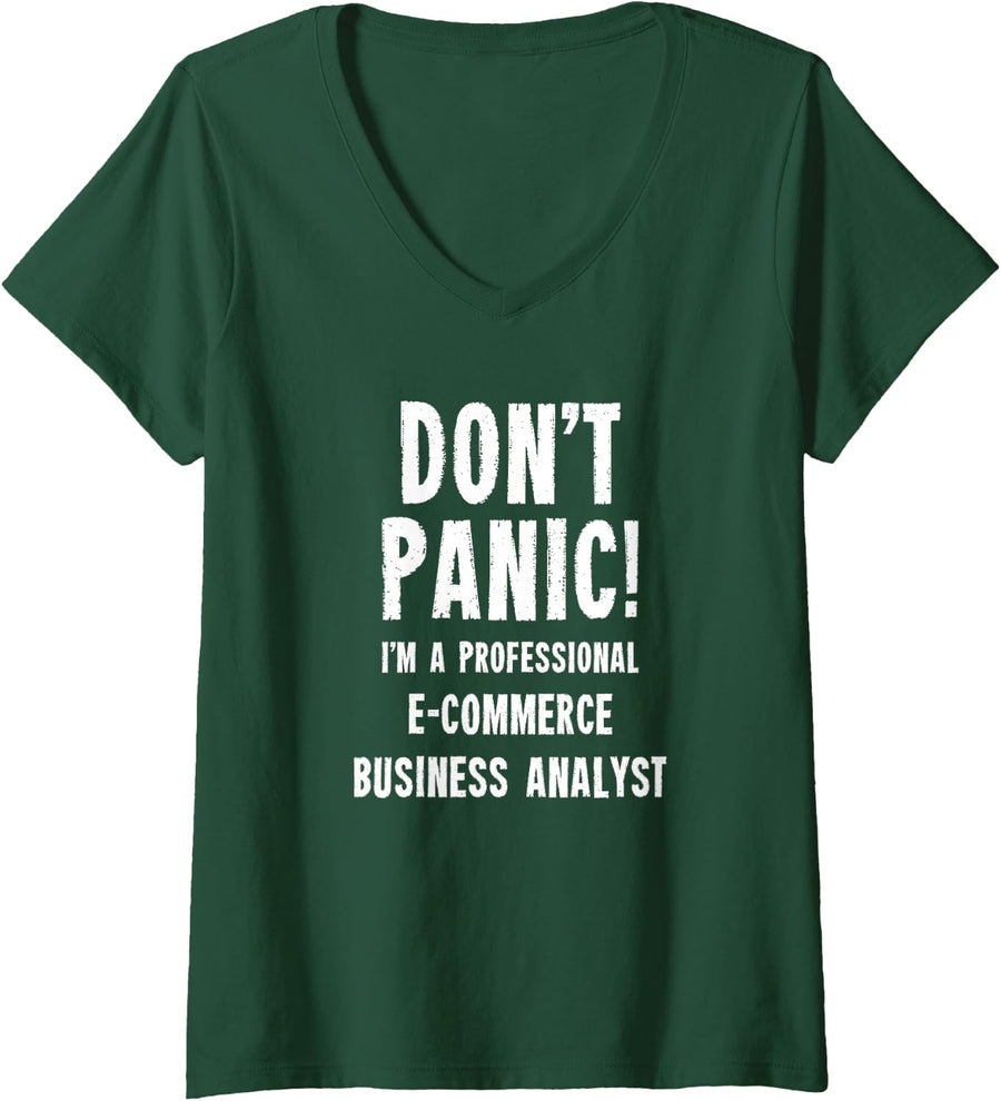 Women's E-Commerce Business Analyst V-Neck T-Shirt - Dark Green