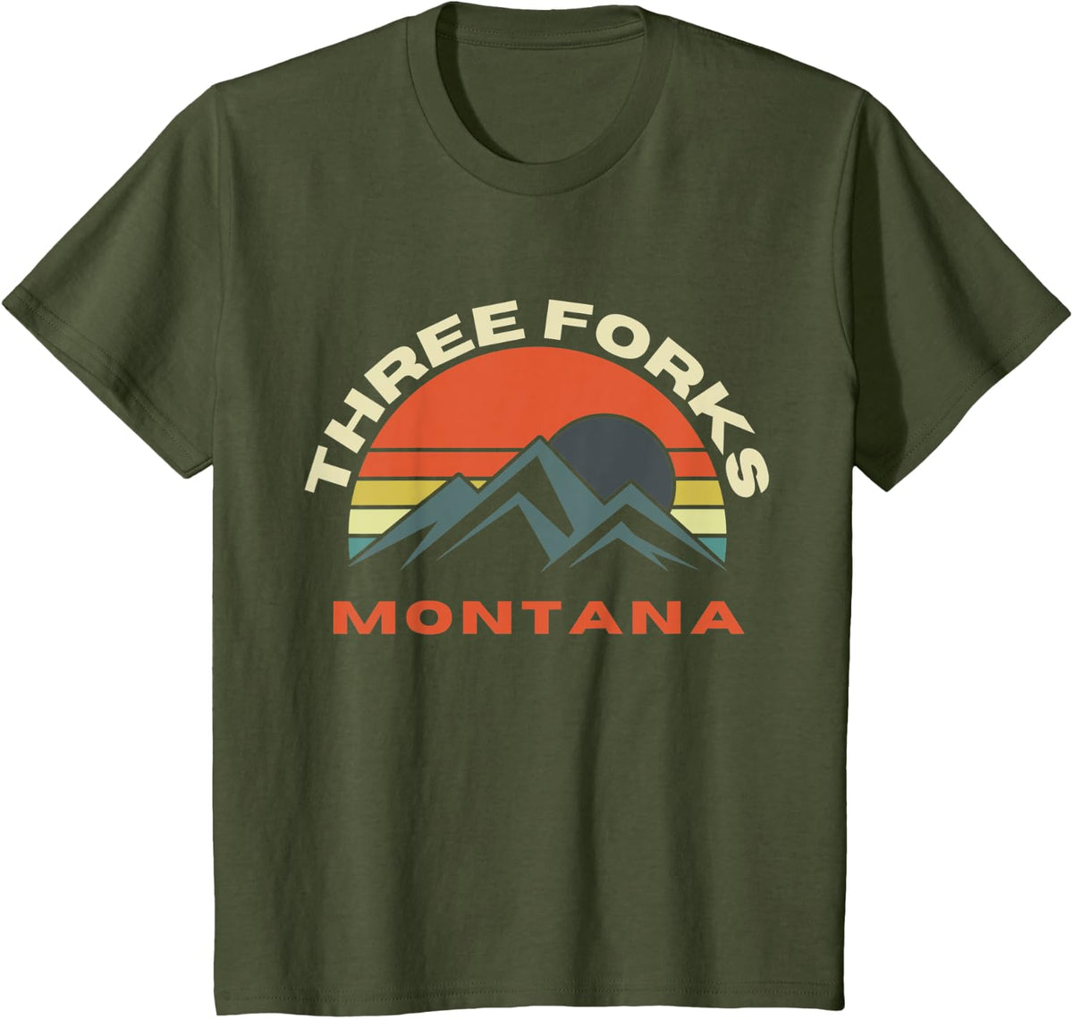 Three Forks Montana T-Shirt - Olive Green
