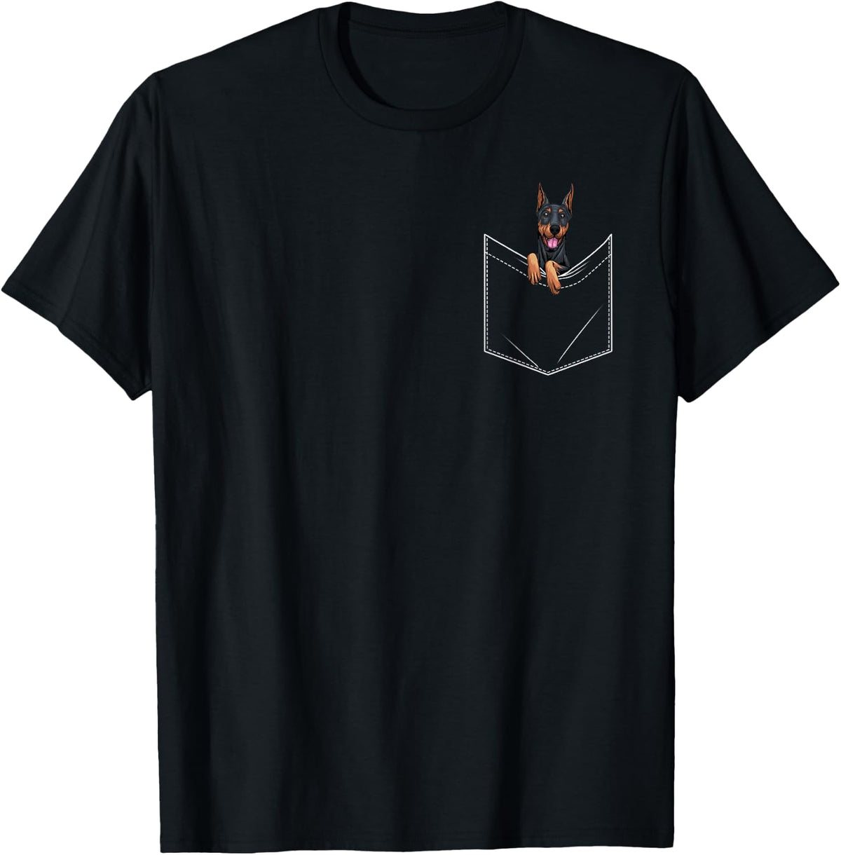 Cute Doberman Design for Men Women Kids Doberman Pinscher T-Shirt - Black