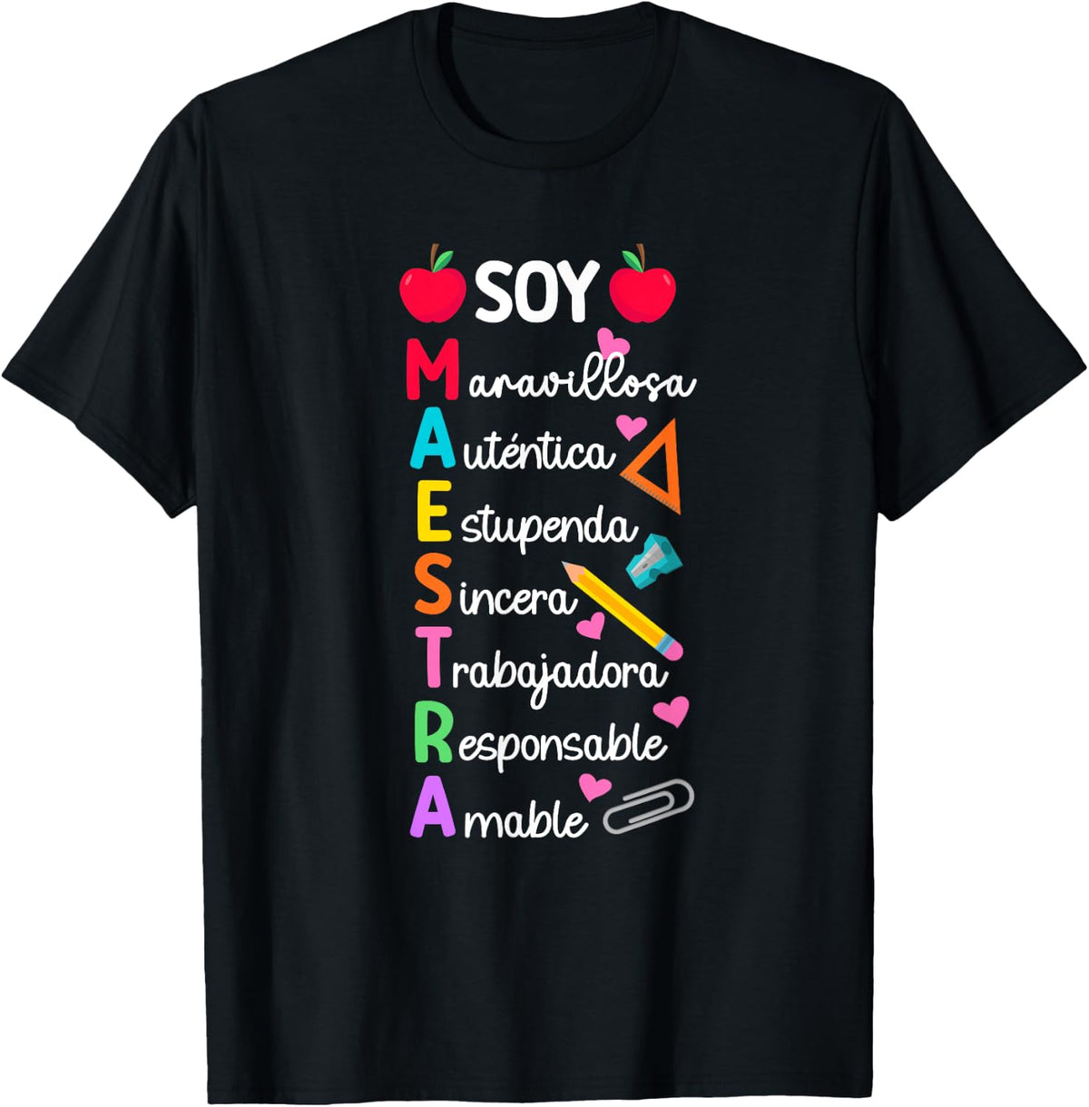 Soy Maestra De Español Spanish Teacher Bilingual Teacher T-Shirt - Black
