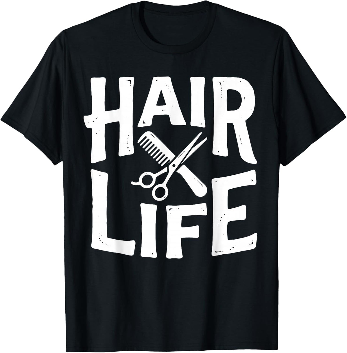 Hair Life Barber Hair Stylist Barber Shop Hairdresser Tee T-Shirt - Black