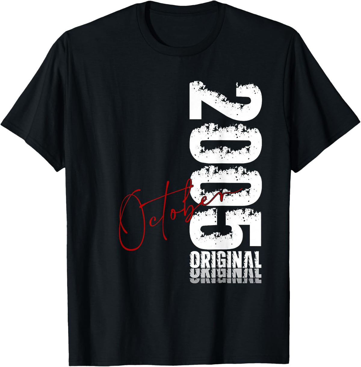 21st Birthday Gift Men Original October 2005 21 Years T-Shirt - Black
