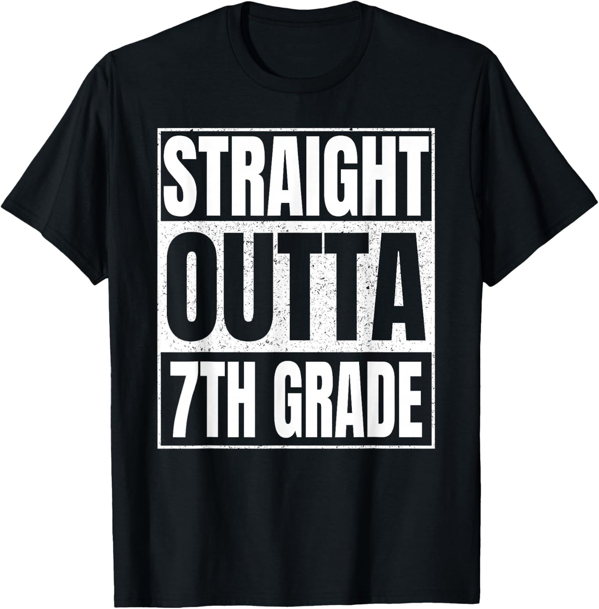 Straight Outta 7th Grade Funny Idea Class Of 2026 Graduation T-Shirt - Black