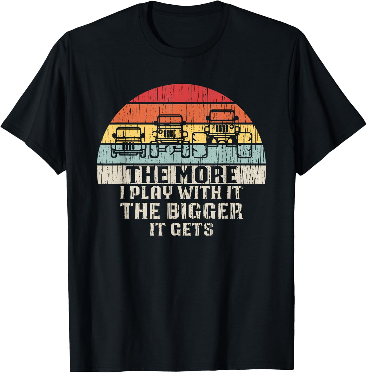 The More I Play With It The Bigger It Gets Funny Retro Tee T-Shirt - Black