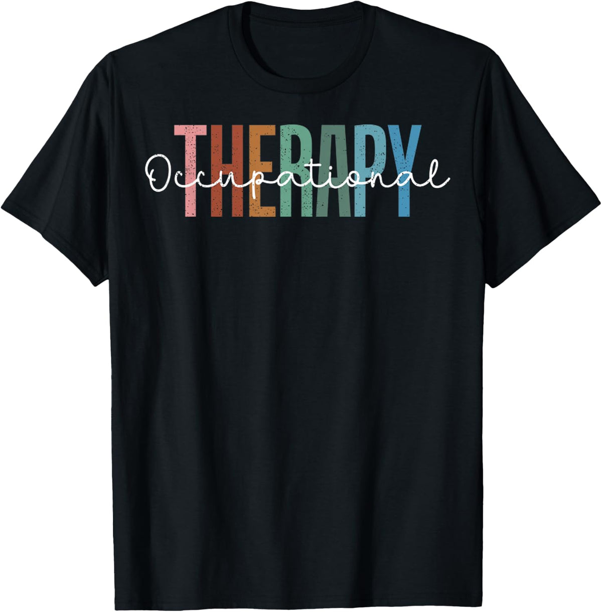 Vintage Retro Occupational Therapy Design T-Shirt - Black