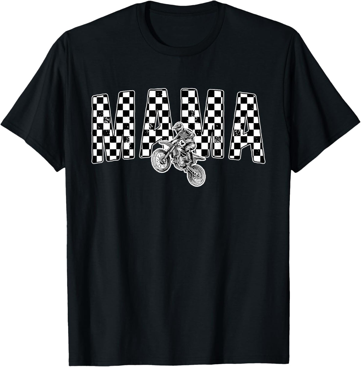 Mama of A Dirt Biker Mom Dirt Bike Mom Dirt Bike Mother T-Shirt - Black