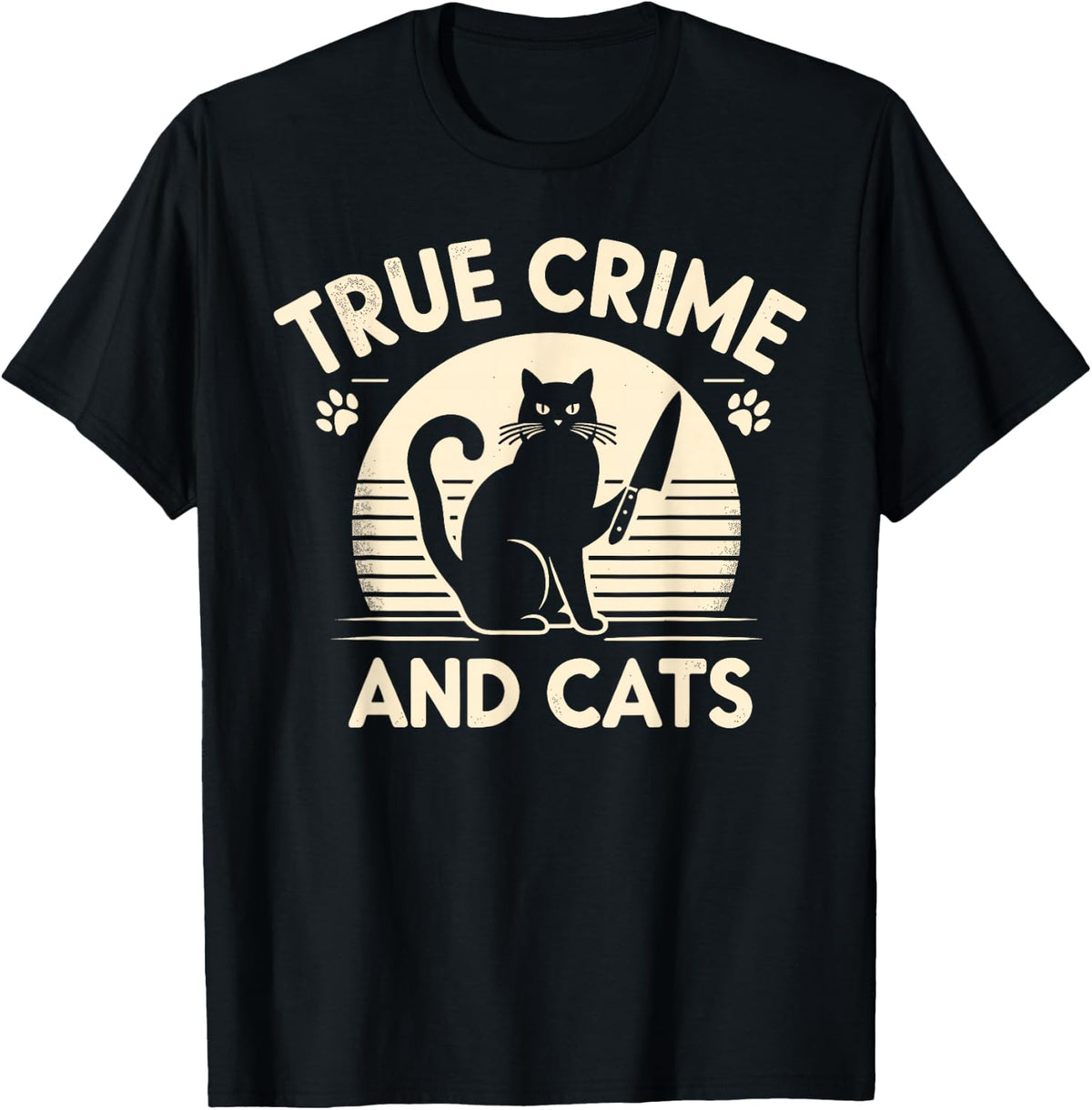True Crime And Cats T-Shirt - Black