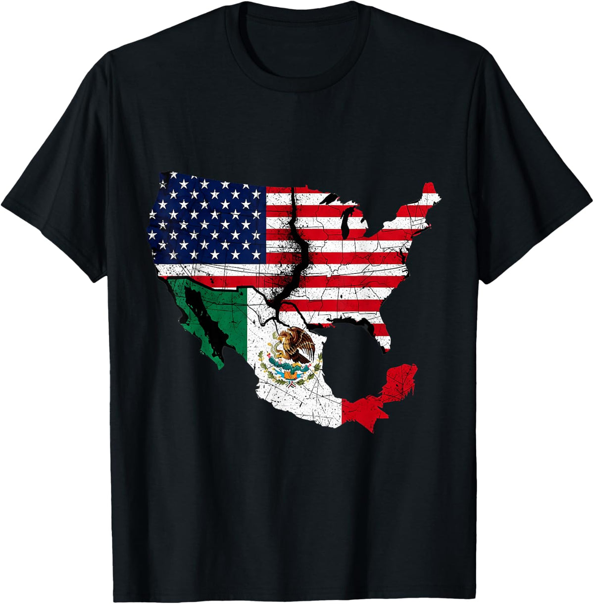 Mexico Flag Mexican Pride Mexican Roots America T-Shirt - Black