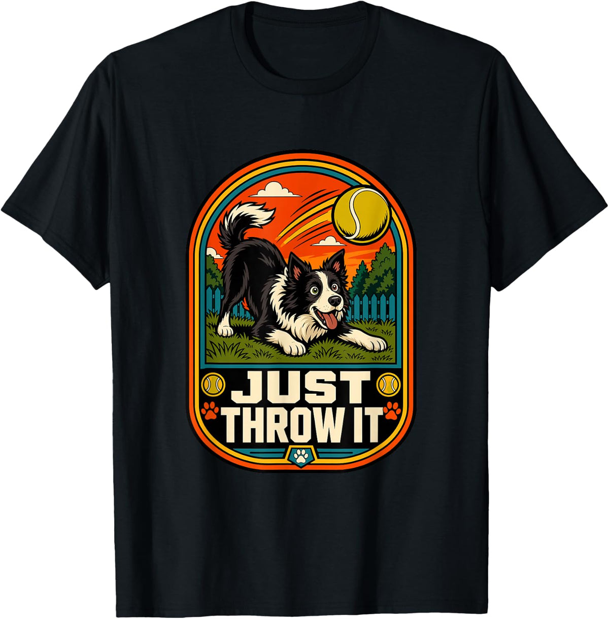 Just Throw It Funny Border Collie Mom or Dad T-Shirt - Black