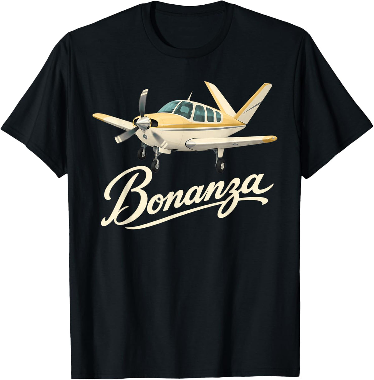 Bonanza Airplane T-Shirt - Black