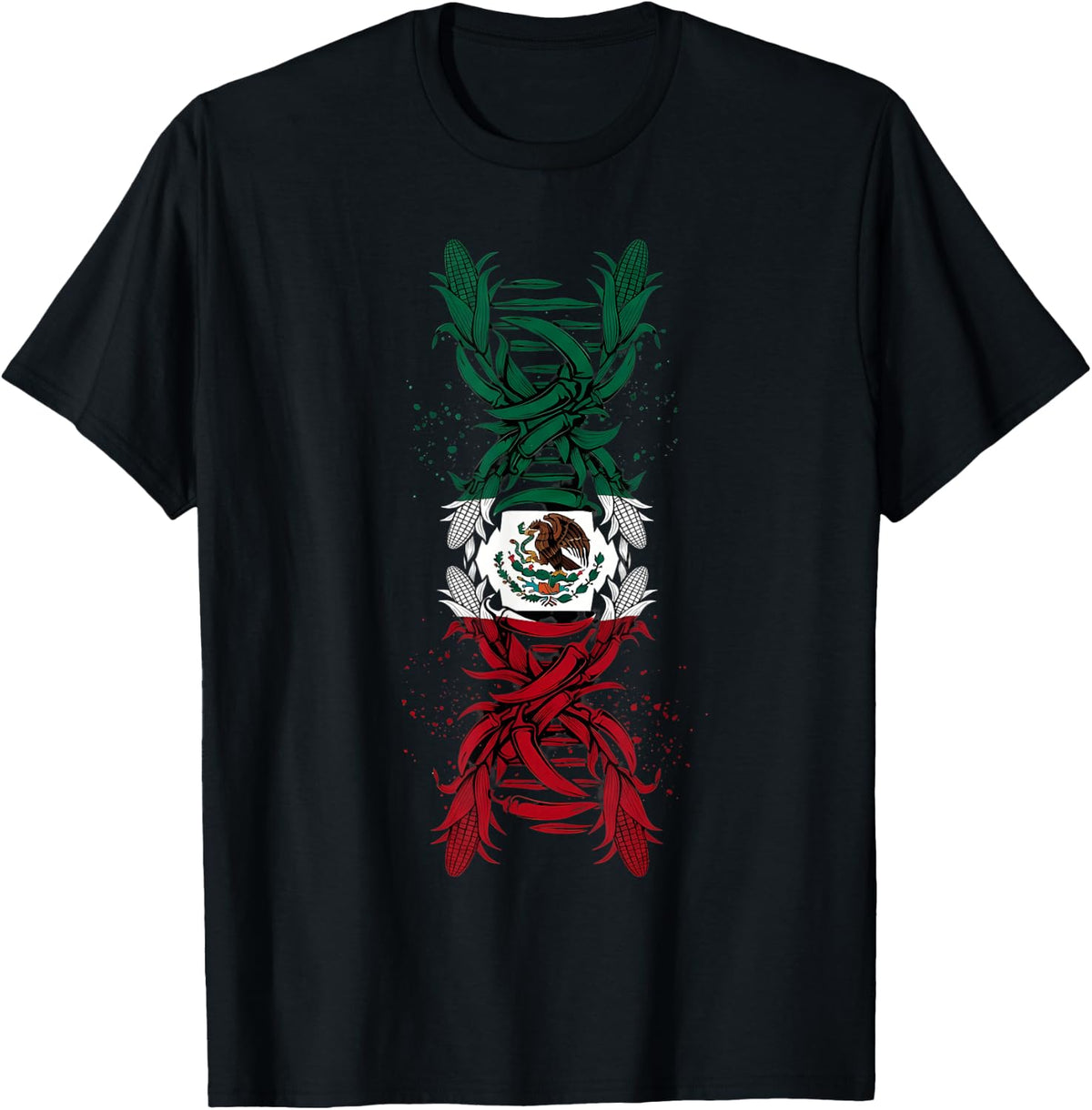 Mexico Flag Mexican Pride Mexican Roots Mexican Flag T-Shirt - Black
