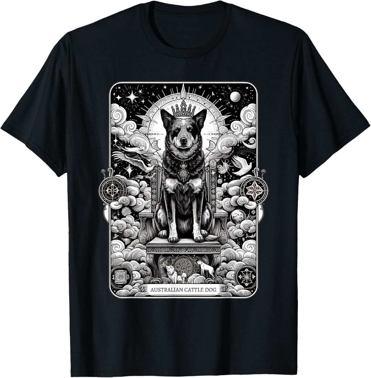 Australian Cattle Dog tarot card T-Shirt - Black
