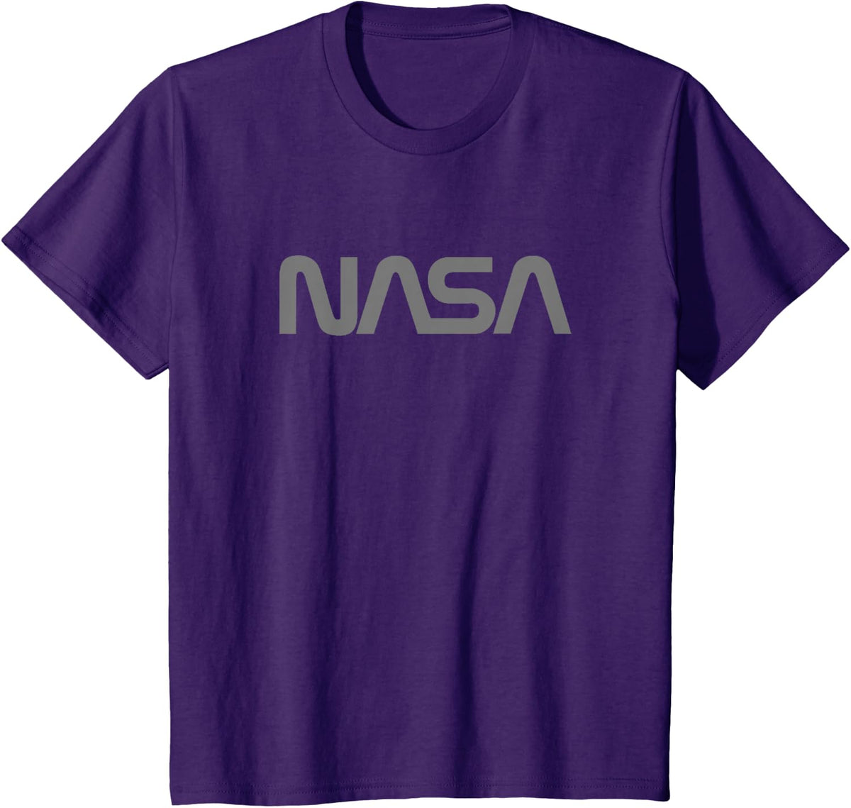 Officially Licensed NASA Worm Logo Gray Space Gift T-Shirt - Purple