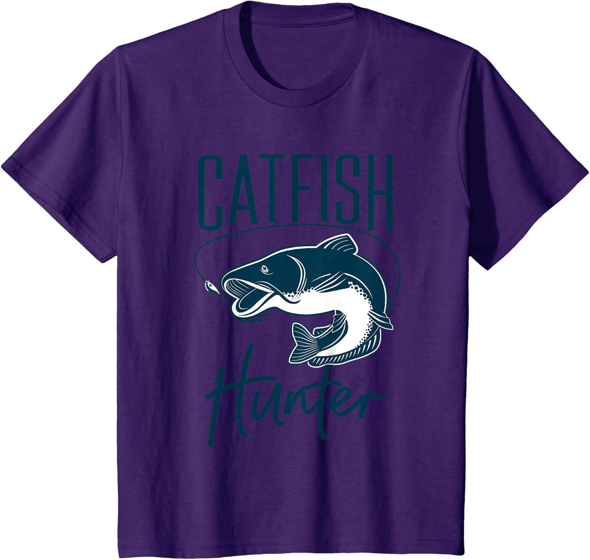Cute catfish hunter design - catfish farmer gift idea T-Shirt - Purple