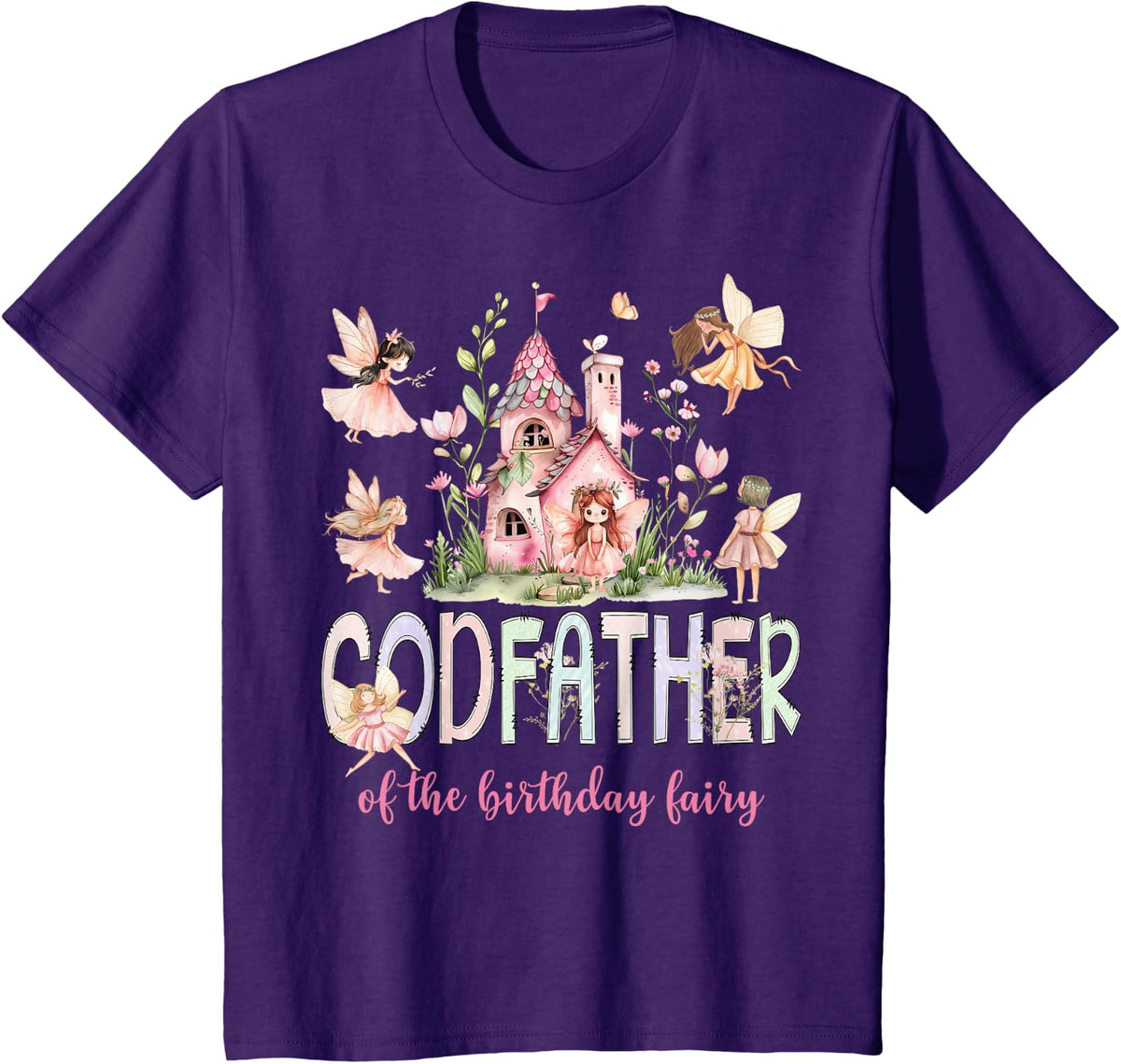 Godfather of The Birthday Fairy Magical Girl Matching T-Shirt - Purple