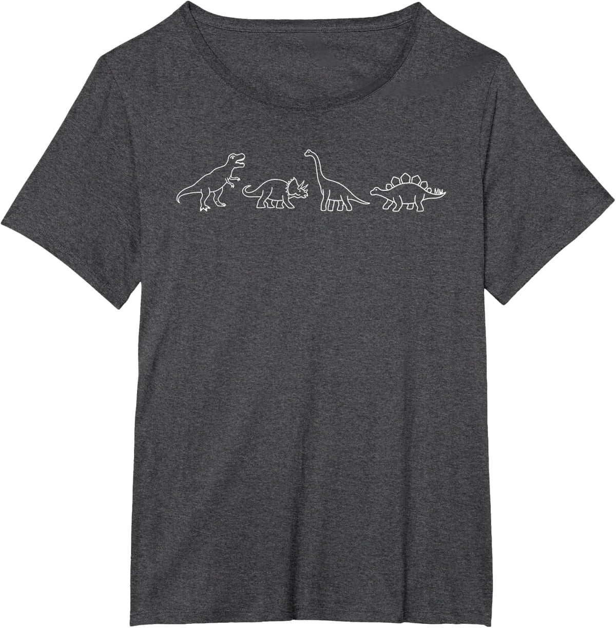 Minimalist Cute Dino & Dinosaur Family (Dinos) T-Shirt - Dark Heather Grey