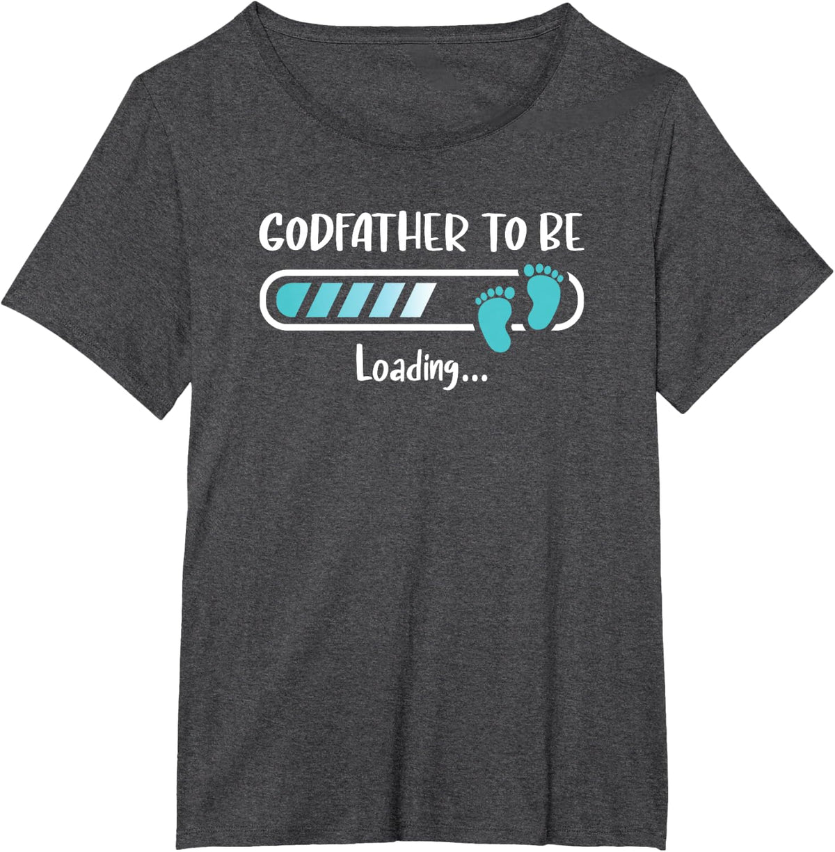 Mens Godfather To Be Loading Shirt Funny Father's Day T-Shirt - Dark Heather Grey