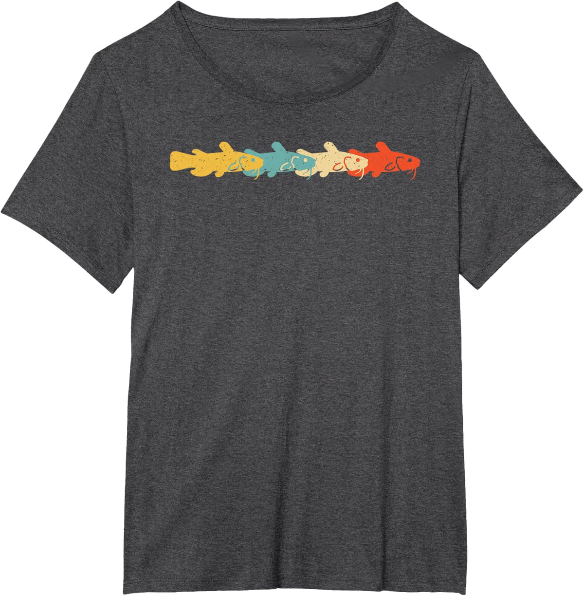 Catfish Vintage Retro Fisher Mudcat Lover 60s 70s Gift T-Shirt - Dark Heather Grey