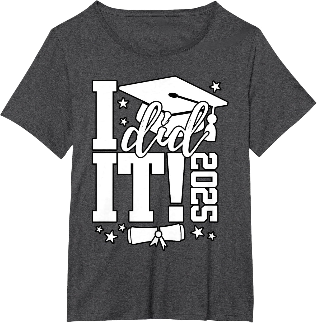 Diploma Cap Star Graduate T-Shirt - Dark Heather Grey