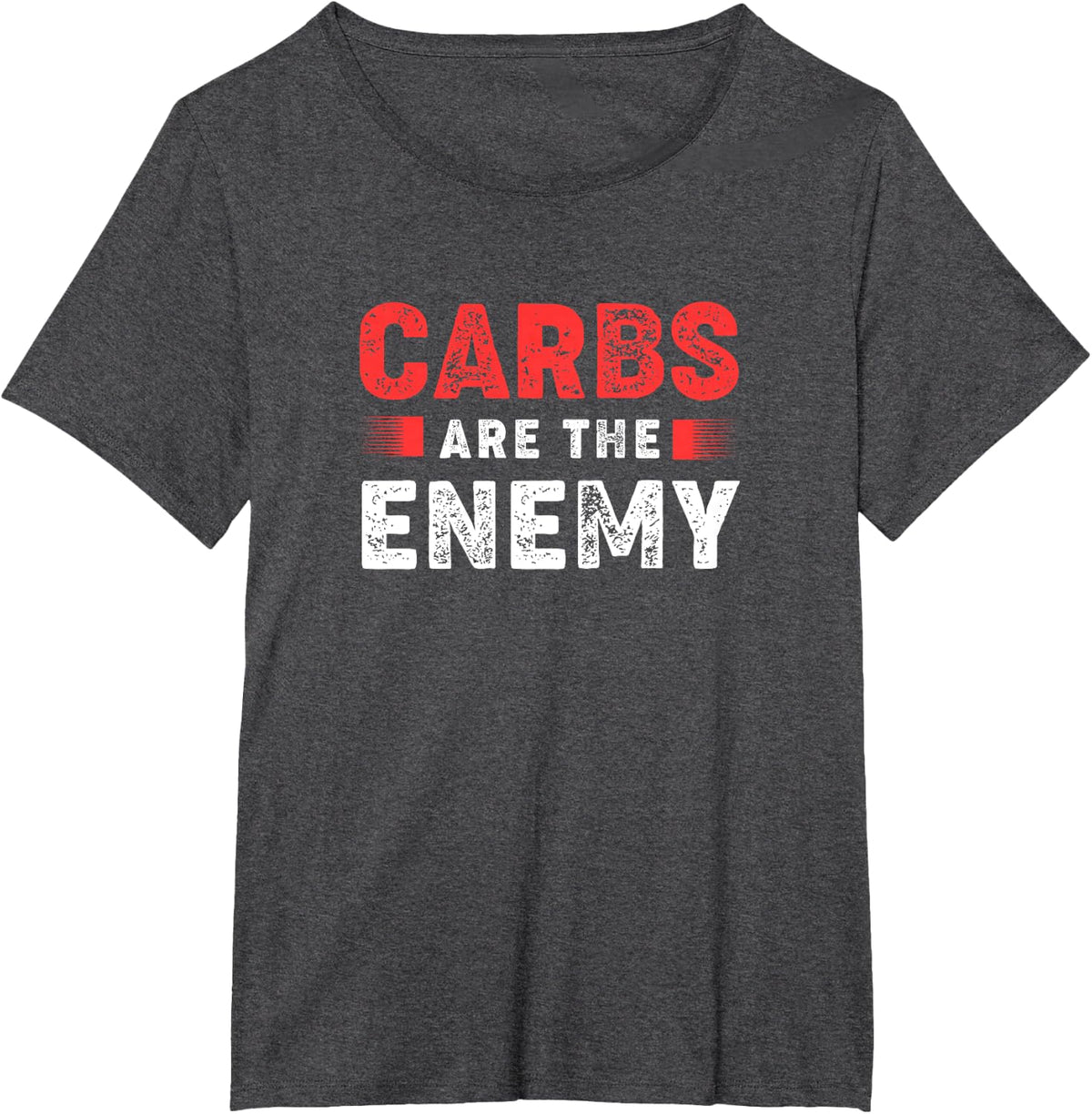 Funny Carbs Are The Enemy Low Carb Diet T-Shirt - Dark Heather Grey