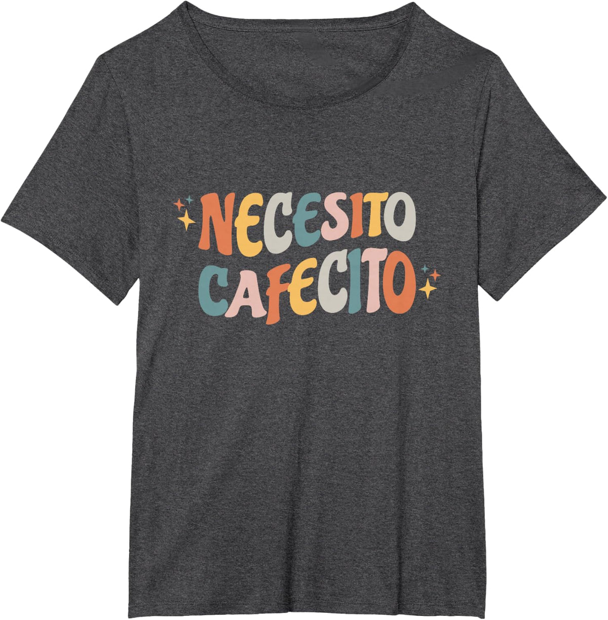 Necesito Cafecito Spanish Coffee Tee Funny Coffee Lover T-Shirt - Dark Heather Grey