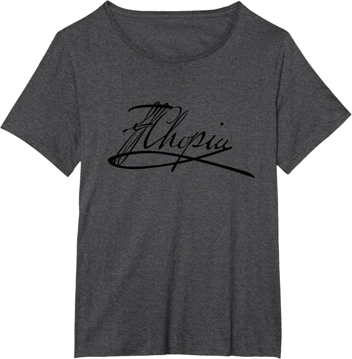 Frederic Chopin Authentic Signature Piano Shirt Tee Classical Music T-Shirt - Dark Heather Grey