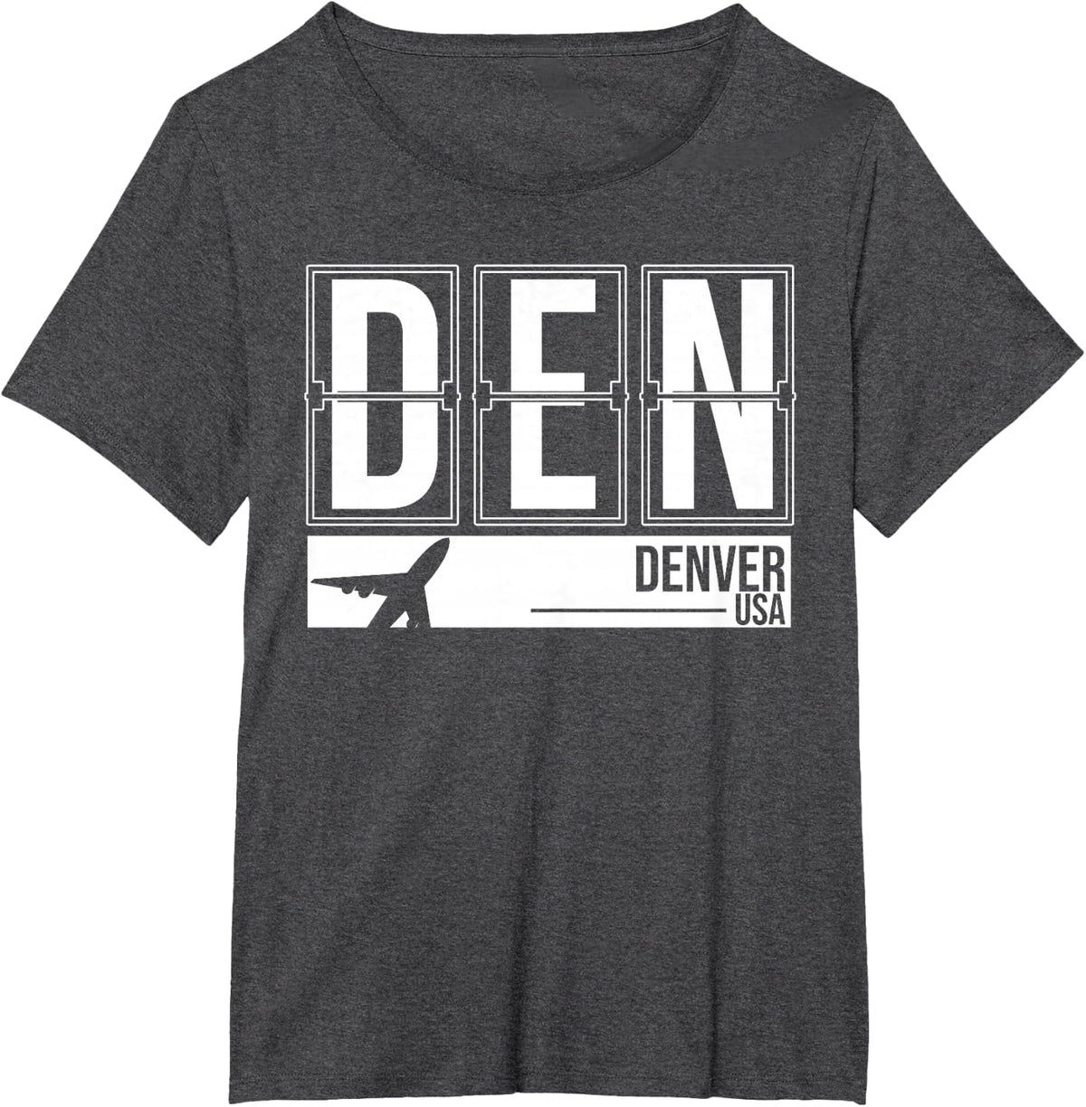 DEN - Denver Airport Code Souvenir or Gift Shirt T-Shirt - Dark Heather Grey