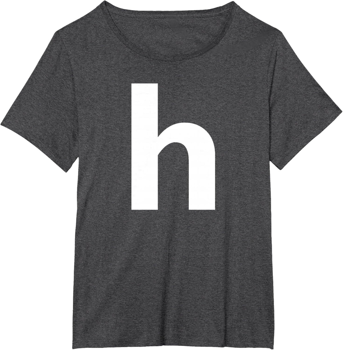 Alphabet Letter H (small lower case) Tee Shirt T-Shirt - Dark Heather Grey