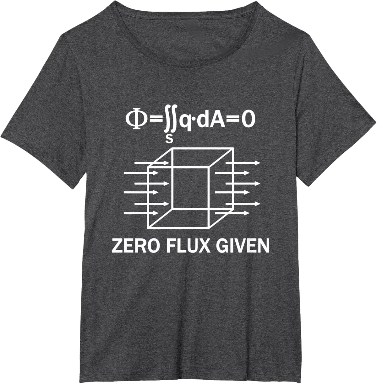 Zero Flux Given Funny Physics Science Math Teacher T-Shirt - Dark Heather Grey