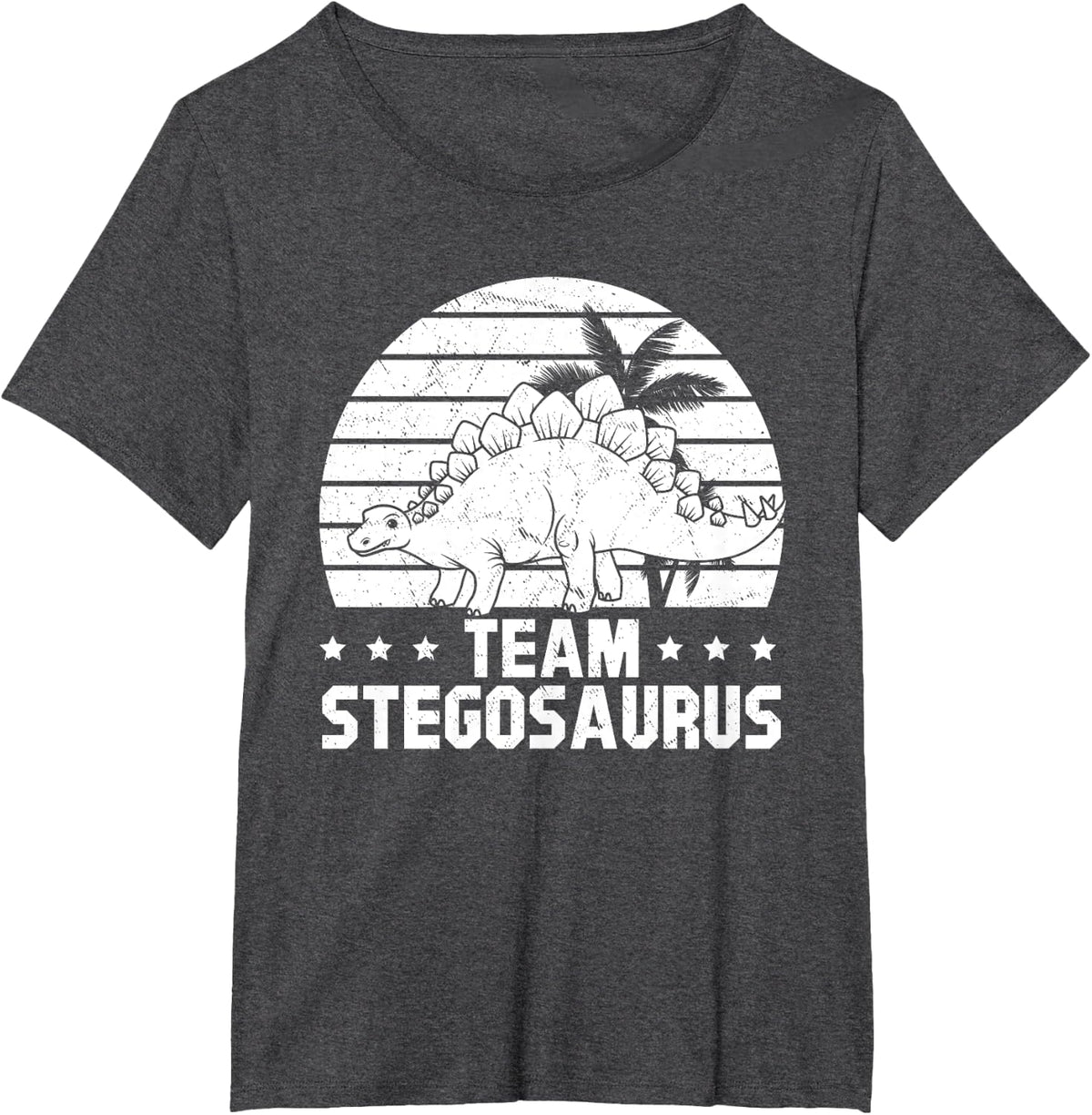 Team Stegosaurus - Dinosaur Funny Dino T-Shirt - Dark Heather Grey