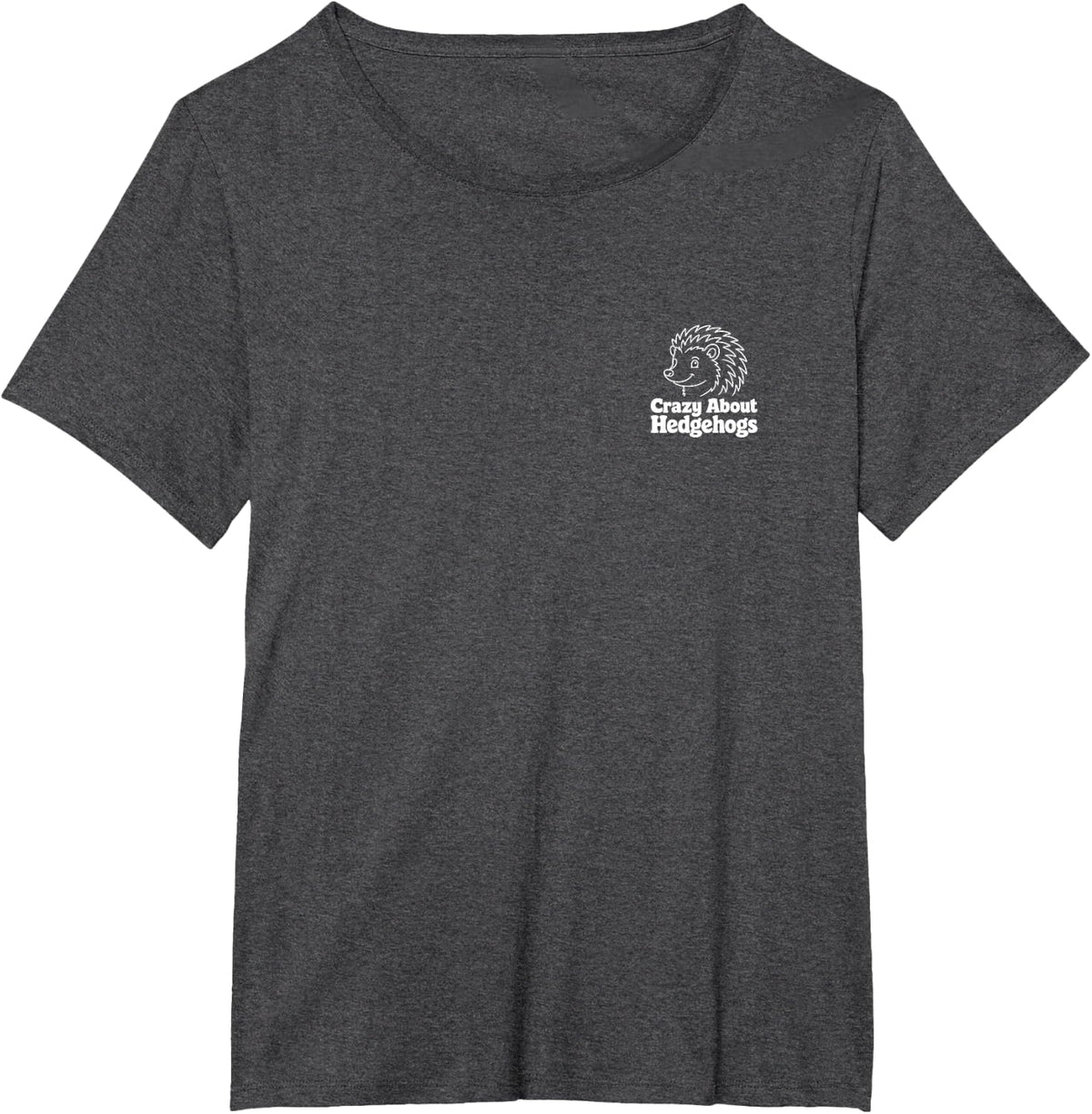 Crazy About Hedgehogs Hedgehog Minimalist Badge Patch T-Shirt - Dark Heather Grey