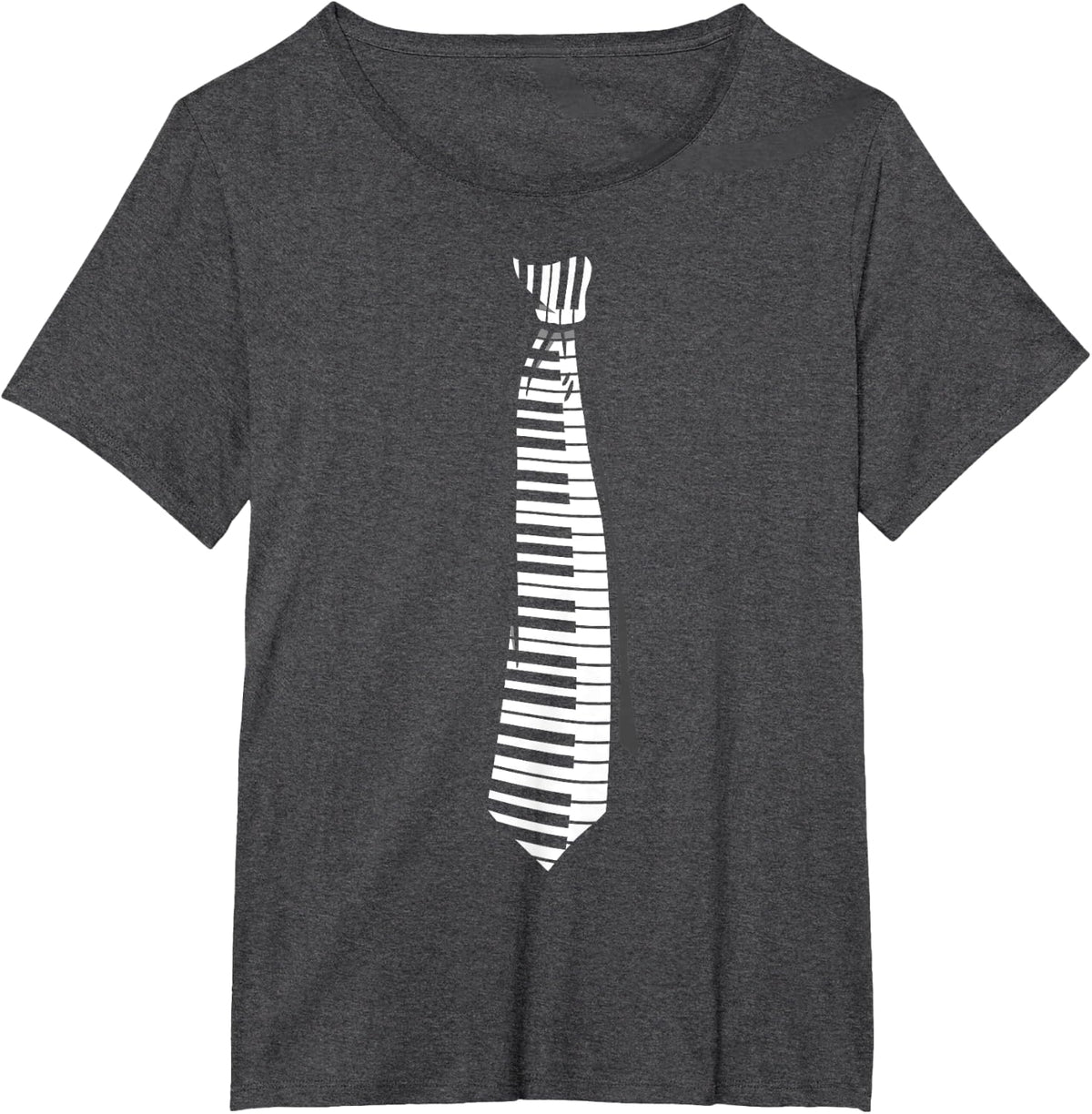 Piano Pianist Funny Keyboard Tie T-Shirt - Dark Heather Grey