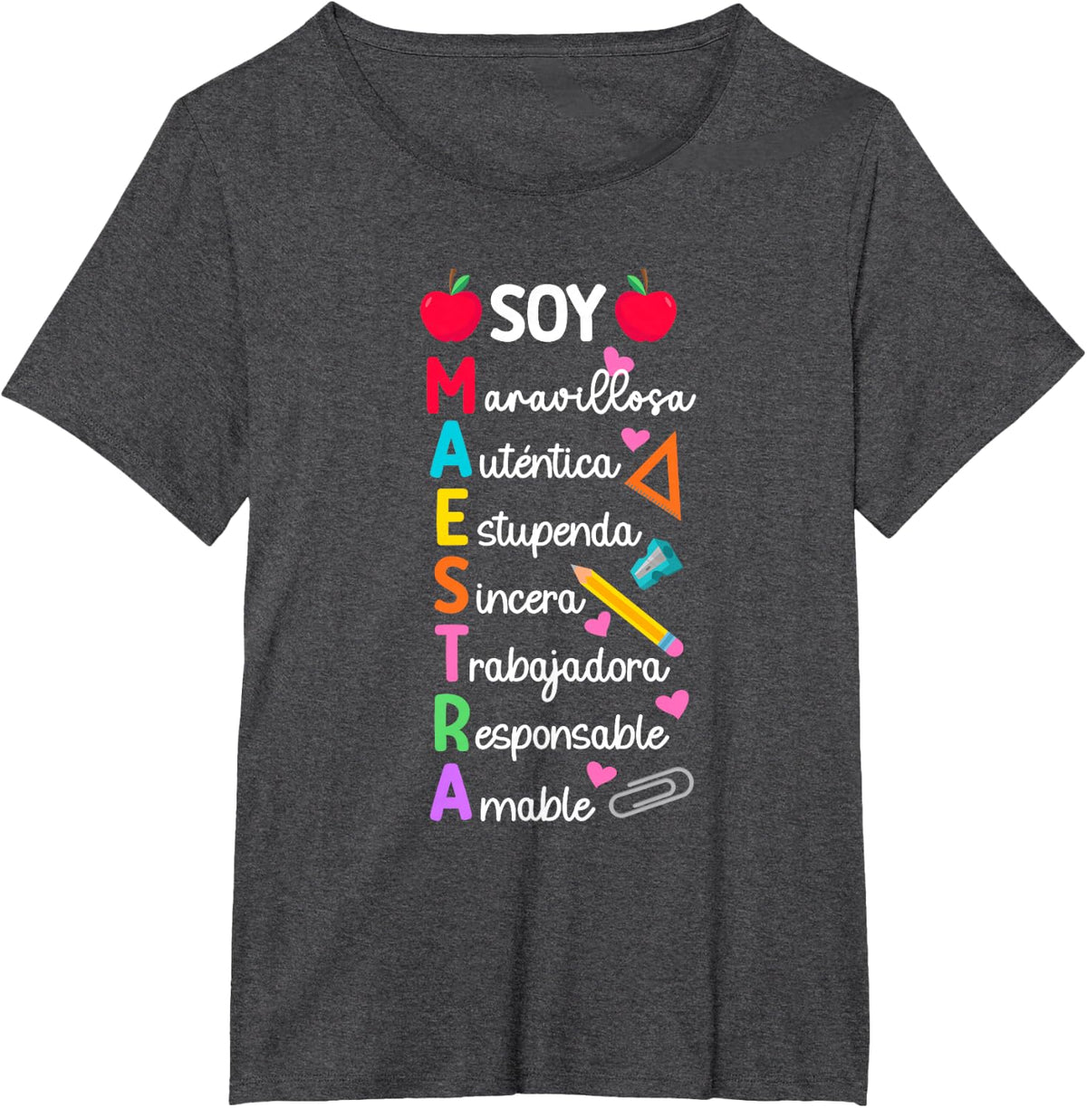 Soy Maestra De Español Spanish Teacher Bilingual Teacher T-Shirt - Dark Heather Grey