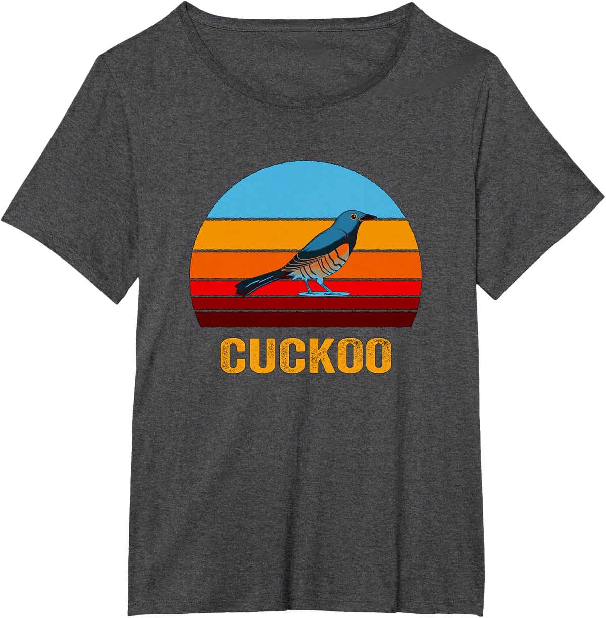 Retro Vintage Style Sunset Cuckoo T-Shirt - Dark Heather Grey