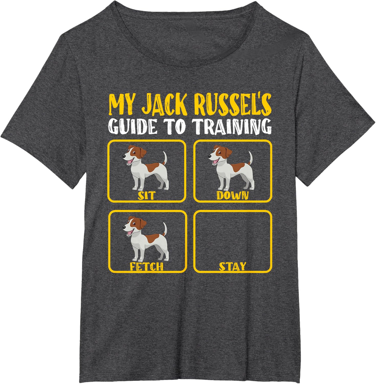 Funny Jack Russel Guide to training jack russel dog mom dad T-Shirt - Dark Heather Grey