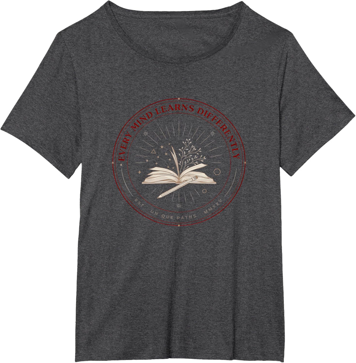 Every Mind Learns Differently Dyslexia Awareness T-Shirt - Dark Heather Grey