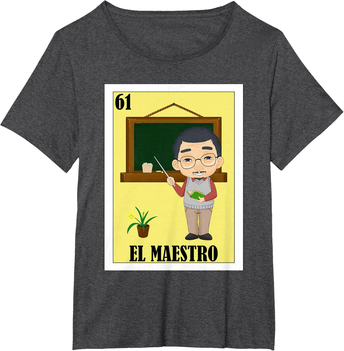Funny Mexican Design for Teachers El Maestro Tee T Shirts for Men Women - Dark Heather Grey
