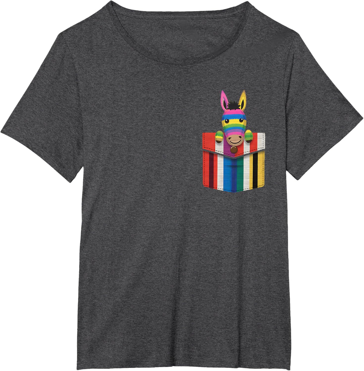 Pocket Pinata Serape Kids Tee for Cinco De Mayo Fun T-Shirt - Dark Heather Grey