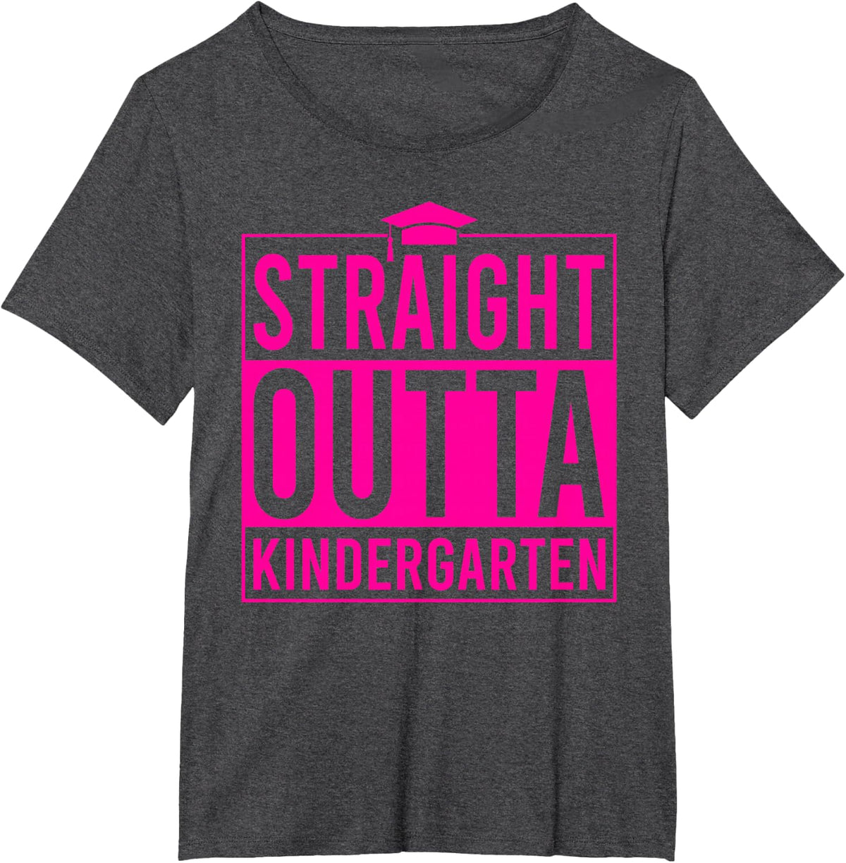 Straight Outta Kindergarten Graduation Idea Class Of 2026 T-Shirt - Dark Heather Grey