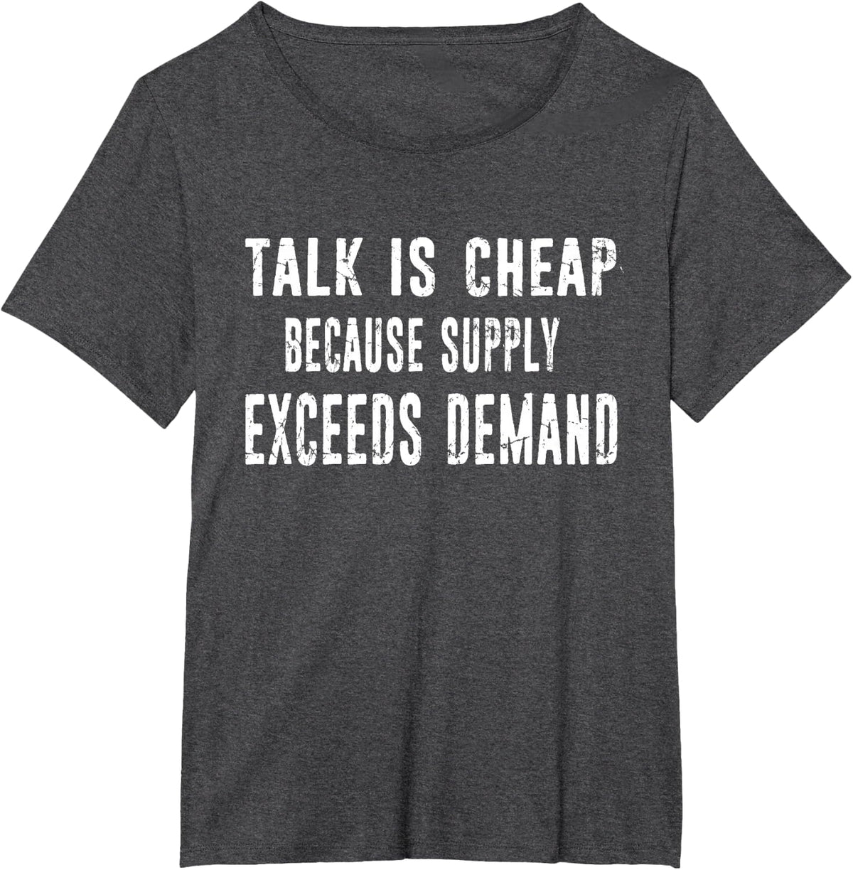 Funny Economics Economist Gift Distressed Typography T-Shirt - Dark Heather Grey