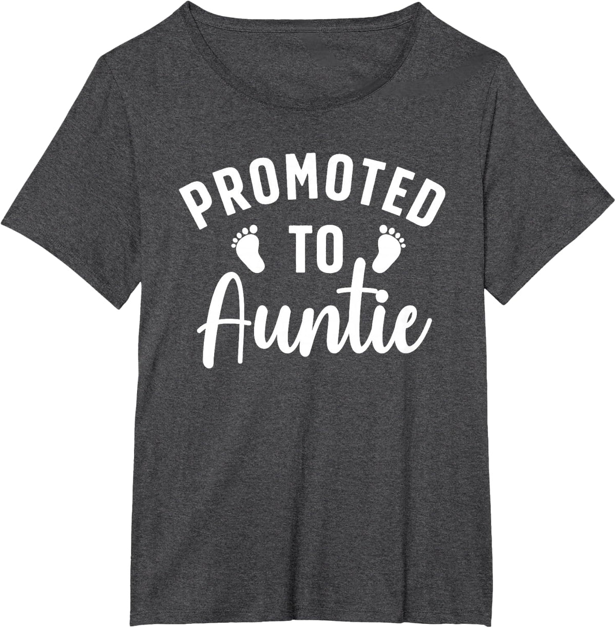 Cute Promoted To Auntie Design For Women Going To Be An Aunt T-Shirt - Dark Heather Grey
