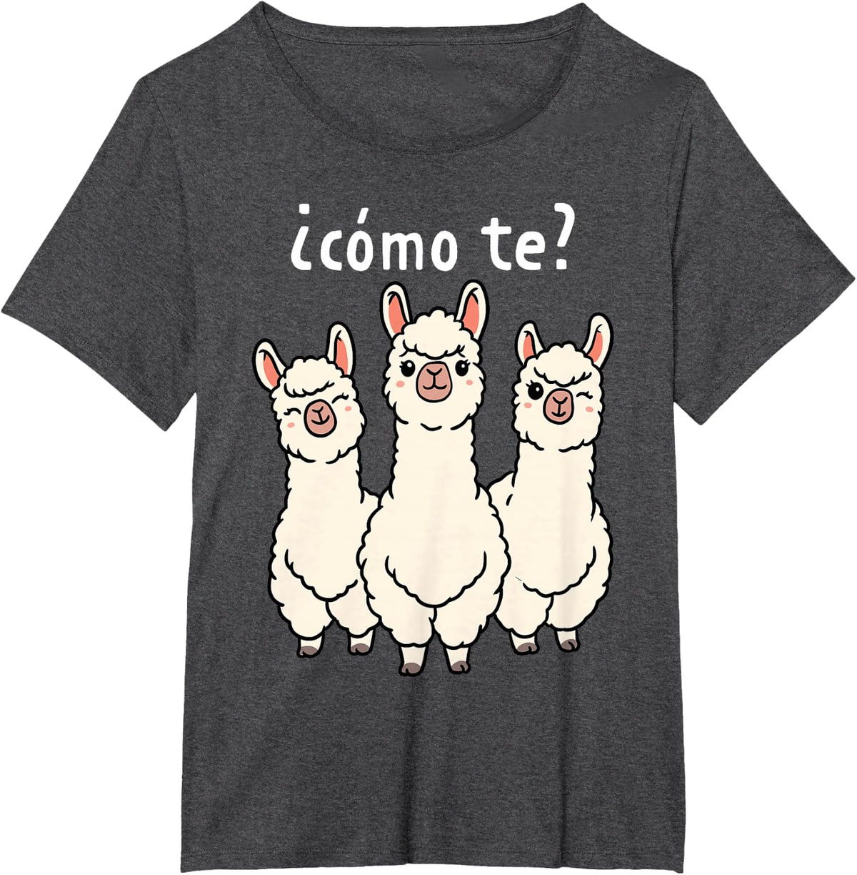 Como Te Llamas Shirt Funny Llama Spanish Teacher Joke T-Shirt - Dark Heather Grey