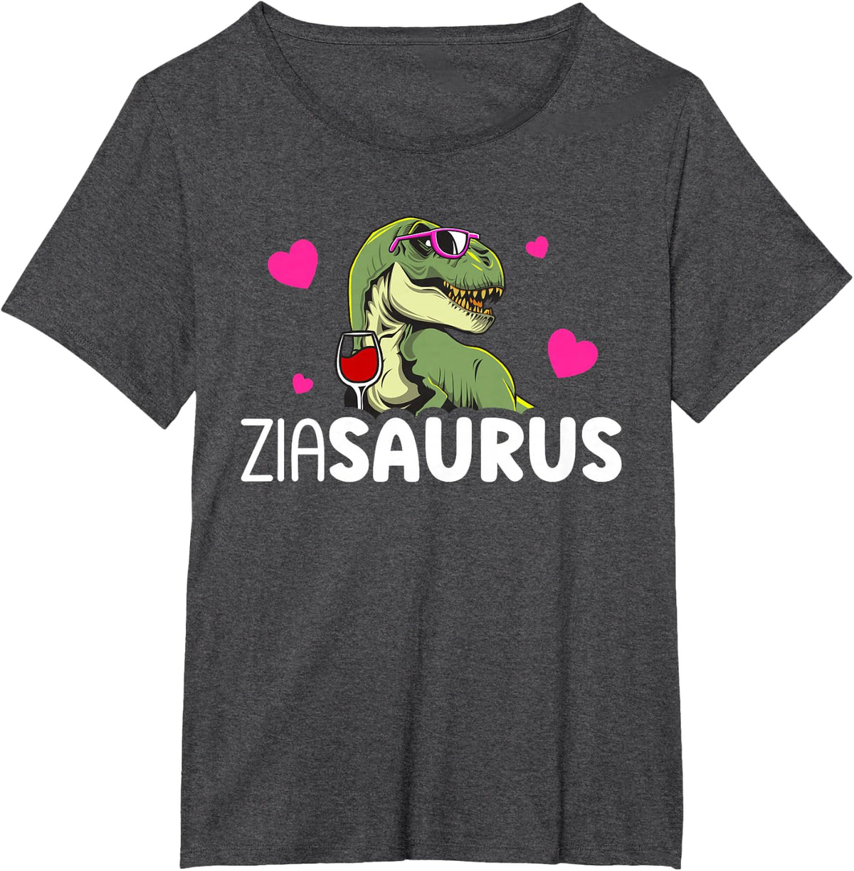 Ziasaurus Italian Aunt Zia Funny Zia Auntie T-Shirt - Dark Heather Grey