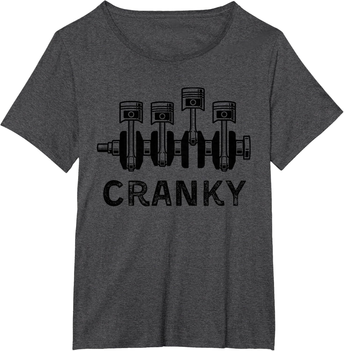 Cranky Car Engine Crankshaft Cars Lover Mechanics Father Day T-Shirt - Dark Heather Grey