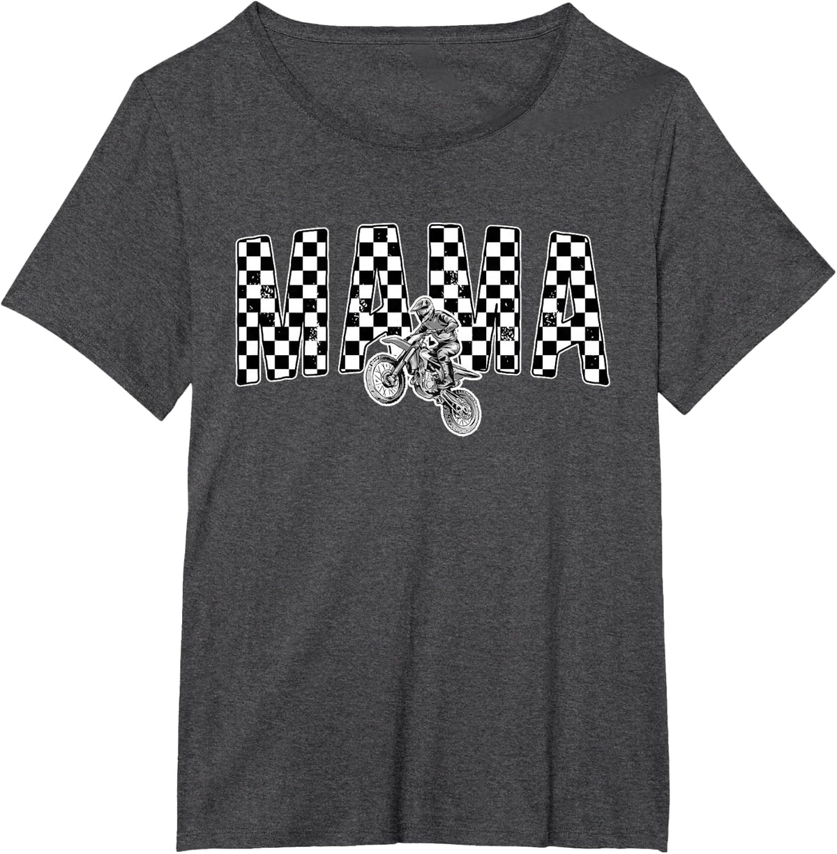 Mama of A Dirt Biker Mom Dirt Bike Mom Dirt Bike Mother T-Shirt - Dark Heather Grey